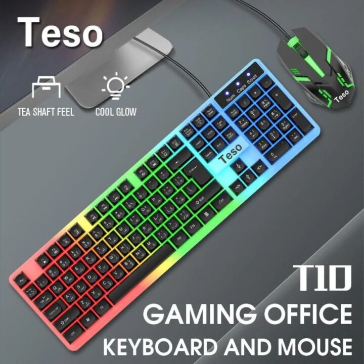 كيبورد مع ماوس تيسو اسود KEYBOARD TESO T10