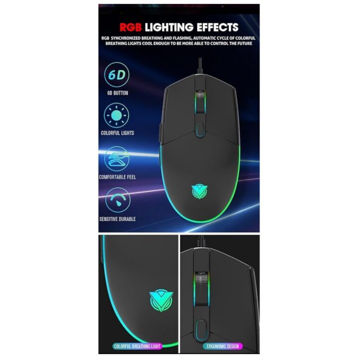 كيبورد ميكانيكي سلكي + ماوس + سماعة + ماوس باد - TOP LEVEL 4IN1 RGB ASA