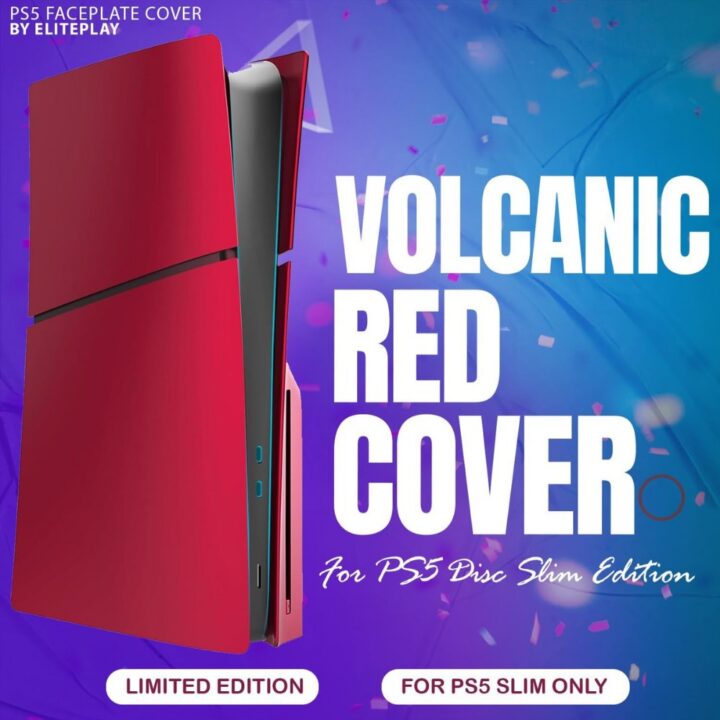 كفر غطاء بلايستيشن COVER PS5 SLIM RED