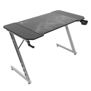 Gaming table with mouse pad, ASA Z model, white and black