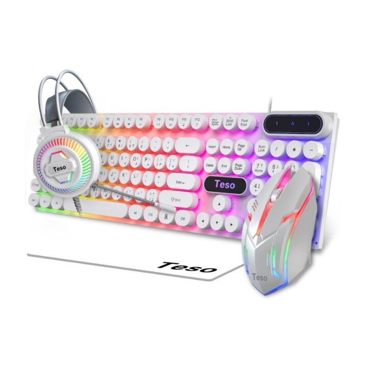 كيبورد سلكي + ماوس + سماعة + ماوس باد - T300 4IN1 RGB TESO