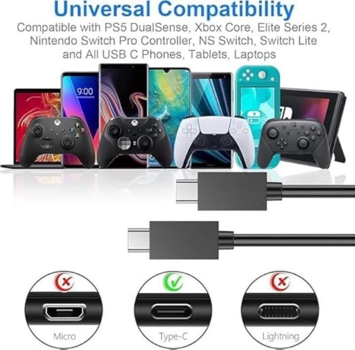 PS5 charger Type-C input and output - Type-C cable charger