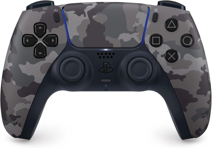 Sony DualSense Wireless Controller for PlayStation 5 – Gray Camouflage (Features haptic feedback, adaptive triggers, and built-in microphone; supports USB and wireless connectivity)