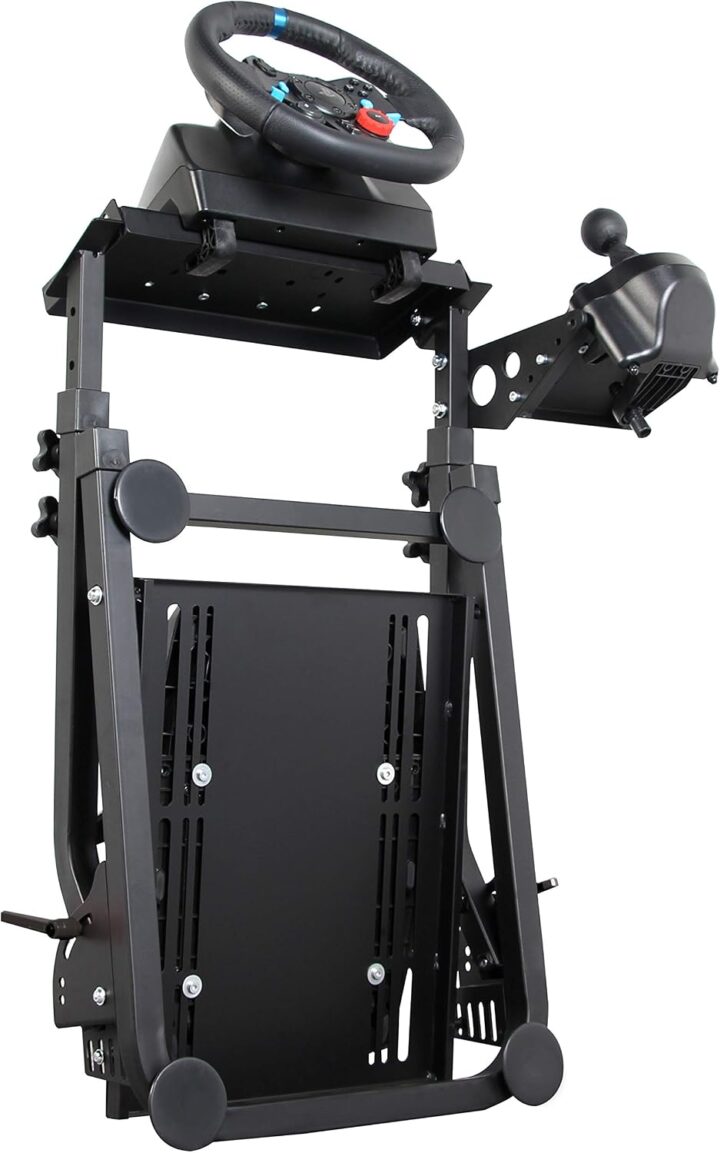 AL3B Adjustable and Foldable Racing Steering Wheel Stand (Black) – Compatible with Logitech G29 & G920 and Thrustmaster T300RS