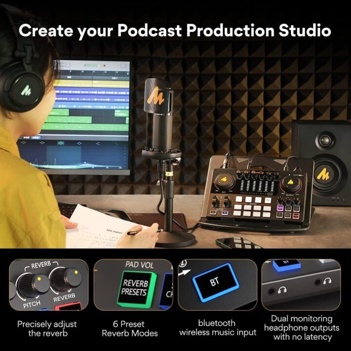 مايك Podcast Equipment Kit with XLR Condenser Microphone Maono