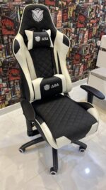 ⁦كرسي قيمنق دايموند ابيض+اسود - CHAIR GAMING DAIMOND ASA WHITE⁩ - الصورة ⁦7⁩