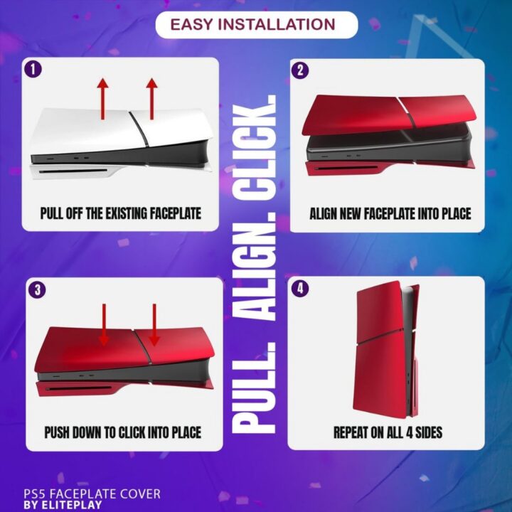 كفر غطاء بلايستيشن COVER PS5 SLIM RED