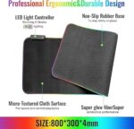 ⁦ماوس باد اسود با اضاءة ليد - Black mouse pad with LED lighting⁩ - الصورة ⁦3⁩
