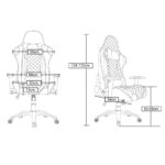 ⁦كرسي العاب اضاءه ASA CHAIR 222 RGB WHITE⁩ - الصورة ⁦8⁩