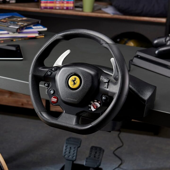 Thrustmaster Steering Wheel Compatible with Multiple, Black USB