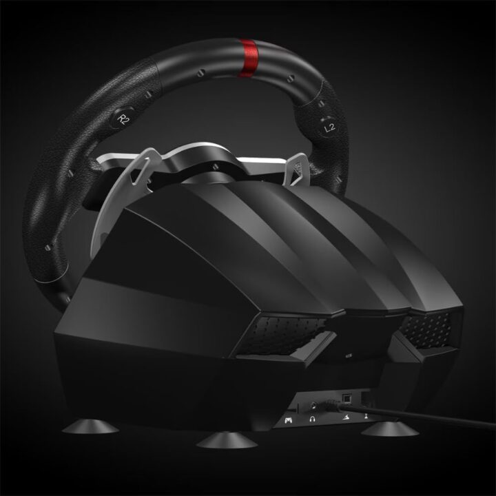 عجلة قيادة العاب Flasfire Suzuka Wheel 900R، دواسات القابض، ناقل حركة يدوي، حساس توجيه بتقنية هول، دوران قابل للتعديل ES900R متوافق مع منصات متعددة PS3/PS4/XBOX/S/X Nintendo Switch