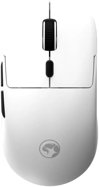 مارفو نيرو 50 | G912W - ماوس ألعاب لاسلكي - ابيض / اتصال ثلاثي الأوضاع / مستشعر بصري دقيق / 6 مستويات DPI تصل إلى 12000 / مفاتيح ميكانيكية متينة / عمر بطارية طويل / G912W-BK / G912W-BK