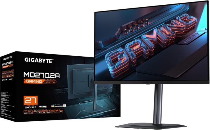 شاشة العاب GIGABYTE MO27Q2A، مقاس 27 بوصة بتقنية QD-OLED، بدقة QHD، ومعدل تحديث 280 هرتز، ووقت استجابة 0.03 مللي ثانية، وتقنية AMD FreeSync Premium Pro وNVIDIA G-Sync | MO27Q2A
